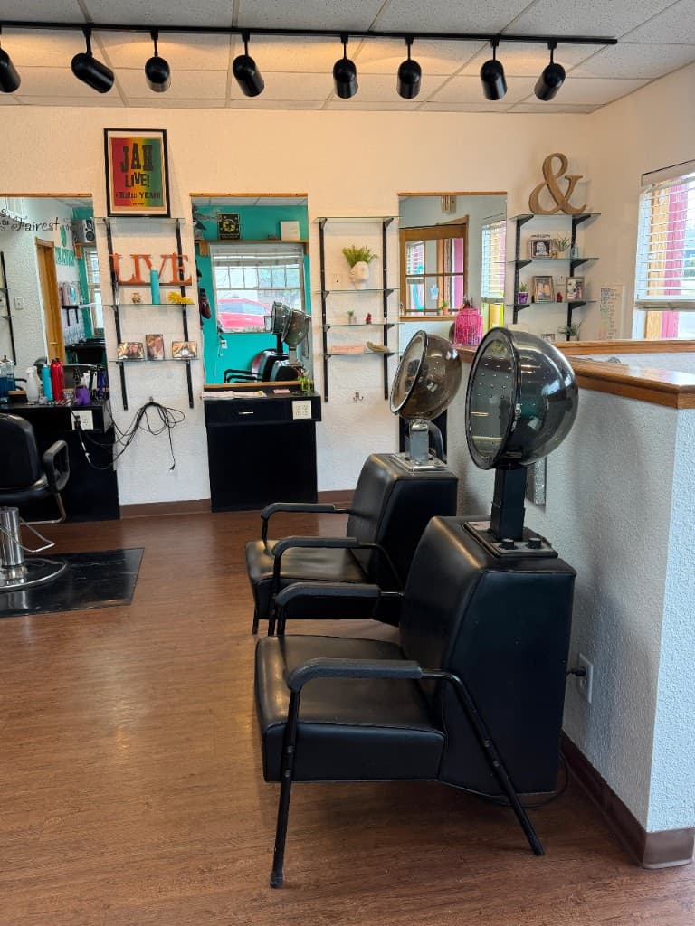 Processing area with dryers and mirrors